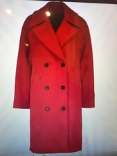 John Richmond Stunning Italian True Red Double Breasted Coat New S14 Rrp £630 00
