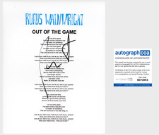 RUFUS WAINWRIGHT SIGNED OUT OF THE GAME LYRIC SHEET w/PROOF & AUTOGRAPH ACOA COA RUFUS WAINWRIGHT SIGNED OUT OF THE GAME LYRIC SHEET w/PROOF & AUTOGRAPH ACOA COA