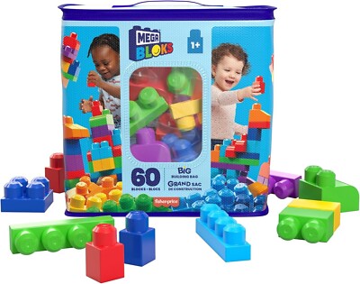  Mega Bloks First Builders DCH55 - Bausteinebeutel Medium 60 Teile bunte Farben 