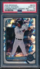 PSA 10 KAHLIL WATSON 1st 2022 Bowman Chrome ATOMIC REFRACTOR Rookie RC GEM MINT