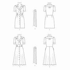 Butterick Sewing Pattern 6726 Misses Ladies Button Front Dress Size 14-22 Uncut - Picture 6 of 6