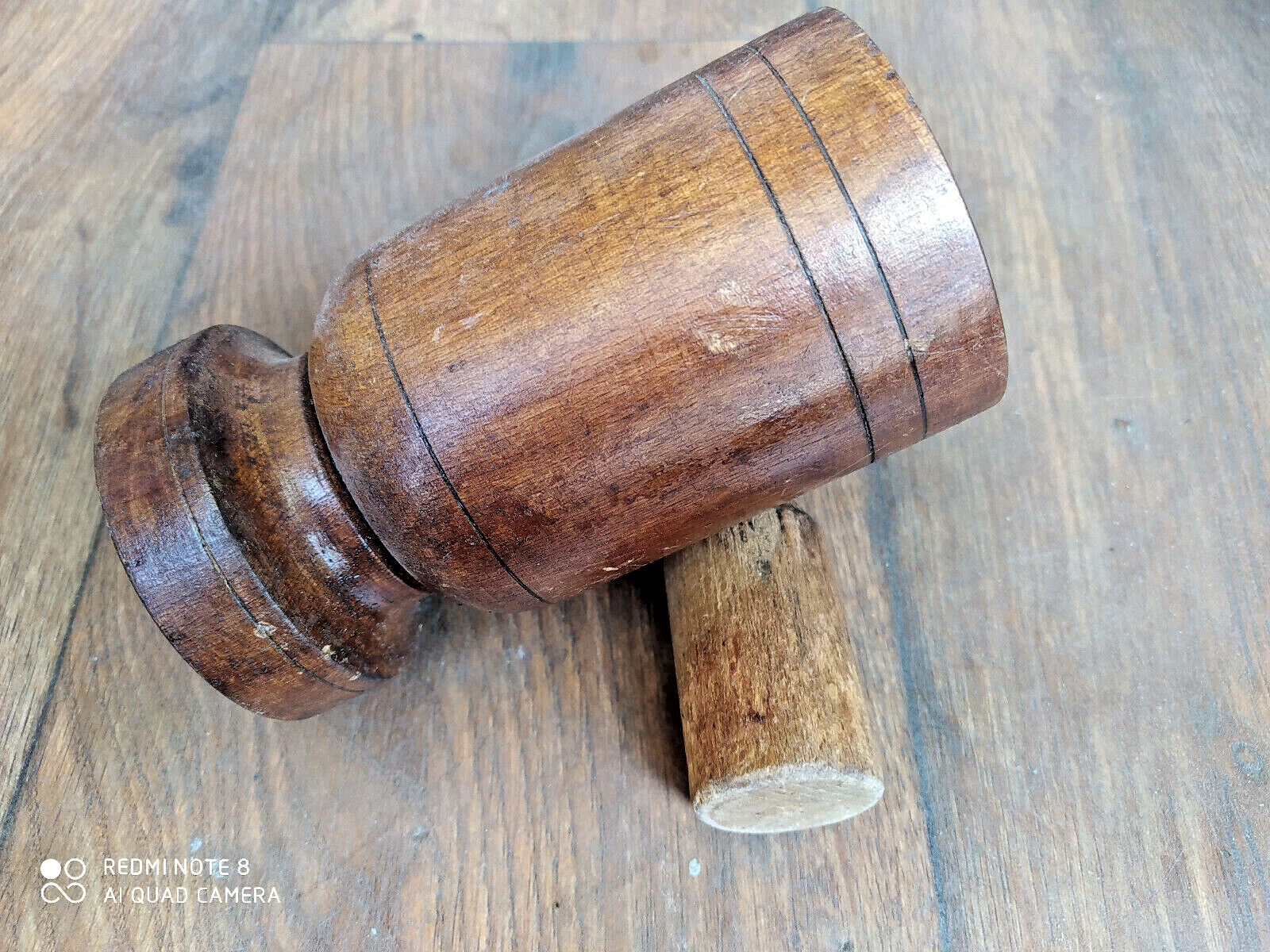 OLD VINTAGE WOODEN MORTAR AND PESTLE MEDICINE HERB/SPICES GRINDER