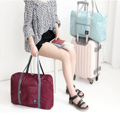 Foldable Travel Bags Storage Bag Lightweight Airplane Duffle Handbag Totes - Picture 12 of 21