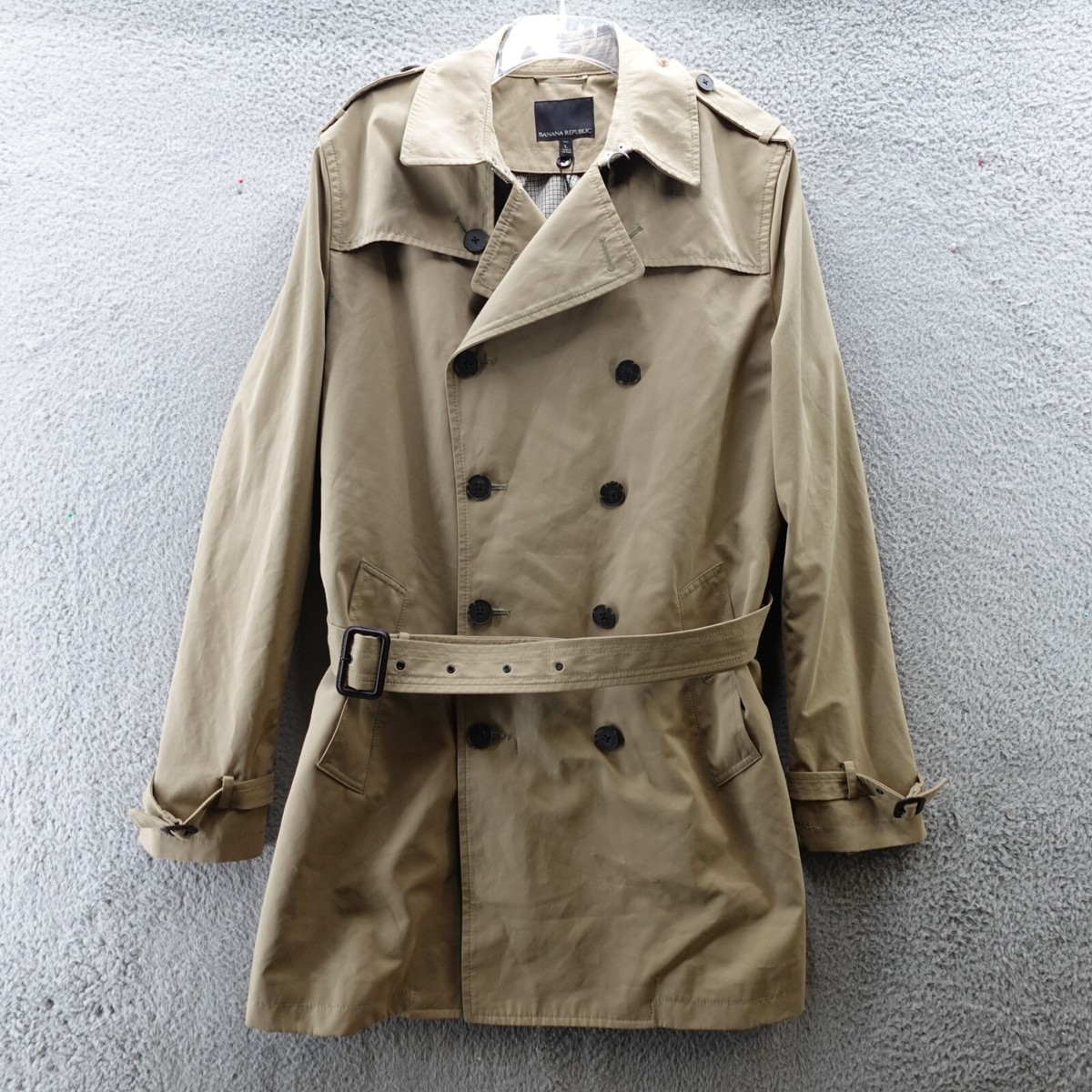 Banana Republic Trench Coat Adult Large Brown Quilted Belt Button Outdoor  Ladies