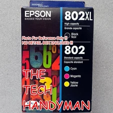 4-PACK EPSON GENUINE 802XL BLACK & 802 COLOR INK (NO RETAIL BOX) WF-4730 WF-4734