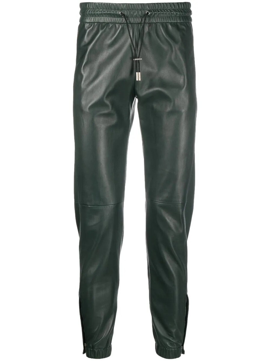 パンツ Saint Laurent Pants NWT Saint Laurent YSL Green Lambskin Leather Joggers