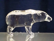 POLAR BEAR CRYSTAL CLEAR GLASS FIGURINE GIFT@ARCTIC BEAST@UNIQUE Wild ANTARCTIC