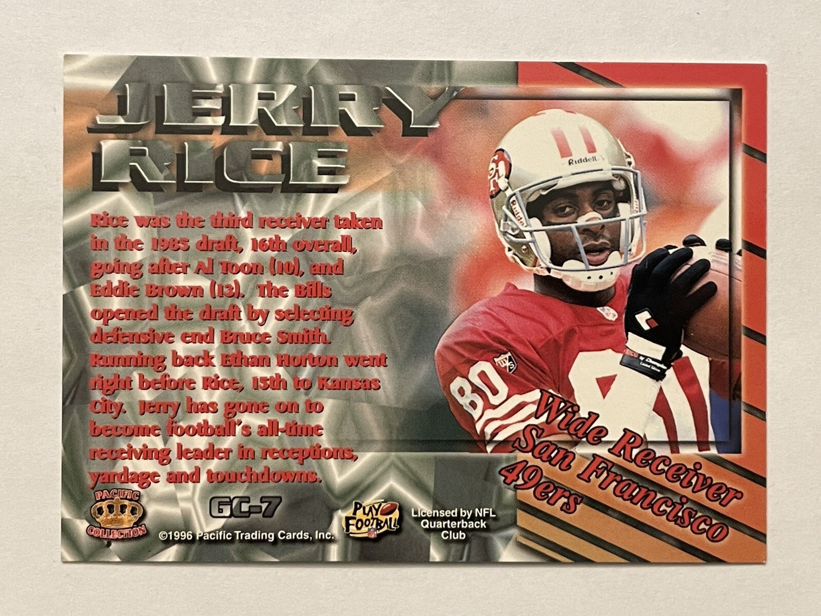 1996 Pacific Crown Collection - Gems of the Crown #GC-7 Jerry Rice for ...