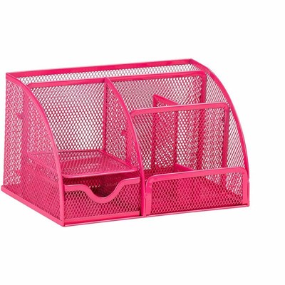 Paper Junkie Pink Mesh Office Supplies Desk Organizer Caddy 7