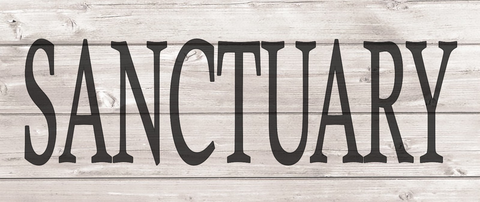 Sanctuary Metal Sign Retro Home Decor WOOD Look Man Cave CHIC 5x12 SS99