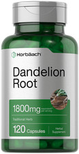 Dandelion Root Capsules 1800mg  120 Count  Non-GMO, Gluten Free  by Horbaach