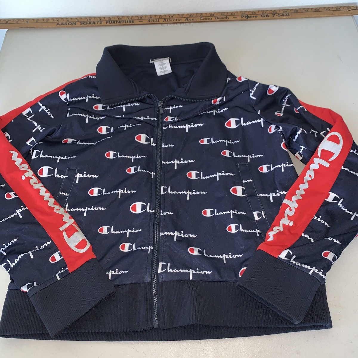 トップス CHAMPION TRACK JKT Champion Mens Full Zip Track Jacket Navy And Yellow And