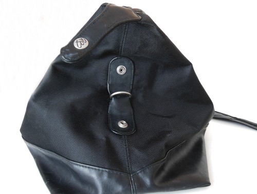 Pierre Balmain Reisetasche, schwarzer wetterfester Stoff mit Lederboden, 60cm - Bild 8 von 9