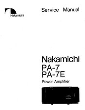 Manuale Di Servizio Per Nakamichi PA-7