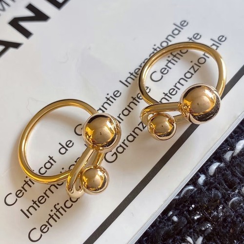 Unique Modern Minimalism Geometry Style Gold Ball Lady Ring Gift 14K Yellow Gold - Picture 2 of 7