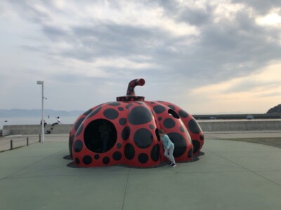 Yayoi Kusama Naoshima Red Black Pumpkin Sculpture Polka Dot Yayoi Kusama Naoshima Red Black Pumpkin Sculpture Polka Dot