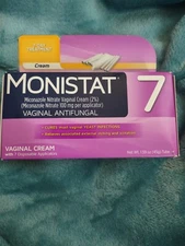 Monistat 7 Vaginal Antifungal Cream Disposable Applicators 1.59oz Tube