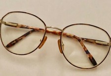 Joan Collins Tortoiseshell Gold Eyeglass Frames Whisper Line Model Marine