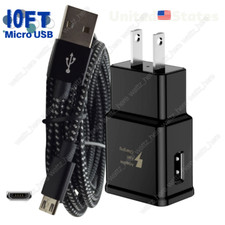 Micro USB Cable 10FT Fast Charger For Samsung Galaxy Note4 5 S6 S7 Power Adapter