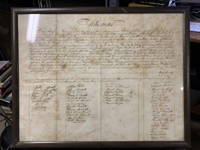 Marriage Certificate HANOVER OHIO 1843 Abel Carey MARIA MILLER