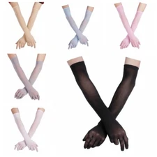 A Pair Women Sexy Seamless Pantyhose Gloves Long Transparent Mittens Full Finger