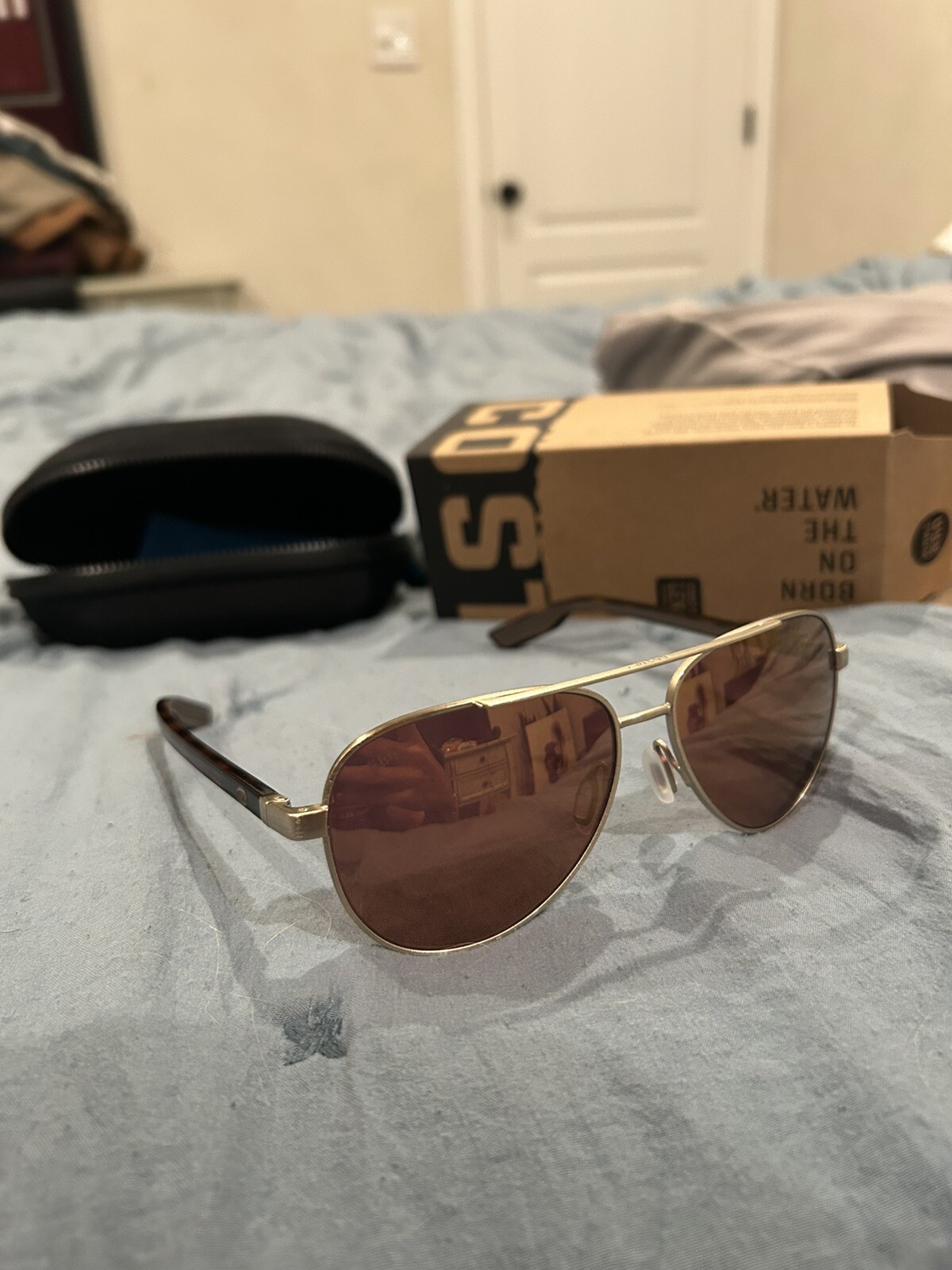 Costa Peli Brushed Gold Sunglasses w/Gold Mirror 580G Lenses 06S4002-40022857