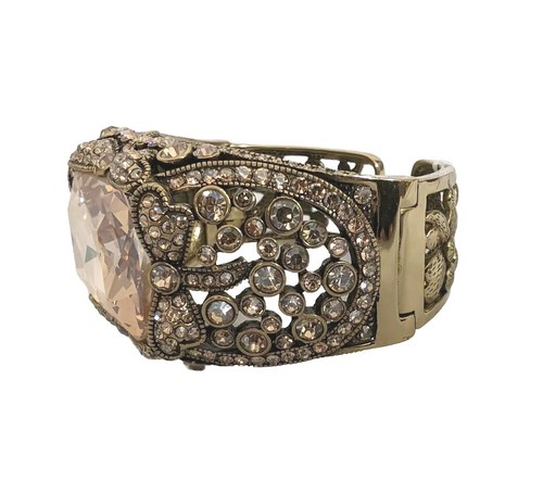 Heidi Daus "Dazzling Damoiselle" Dragonfly Crystal Cuff Bracelet-Golden-S/M-$160 - Picture 6 of 9