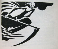 The Reaper – Boris Artzybasheff Art Print – Surrealist Skull and Scythe Illustra