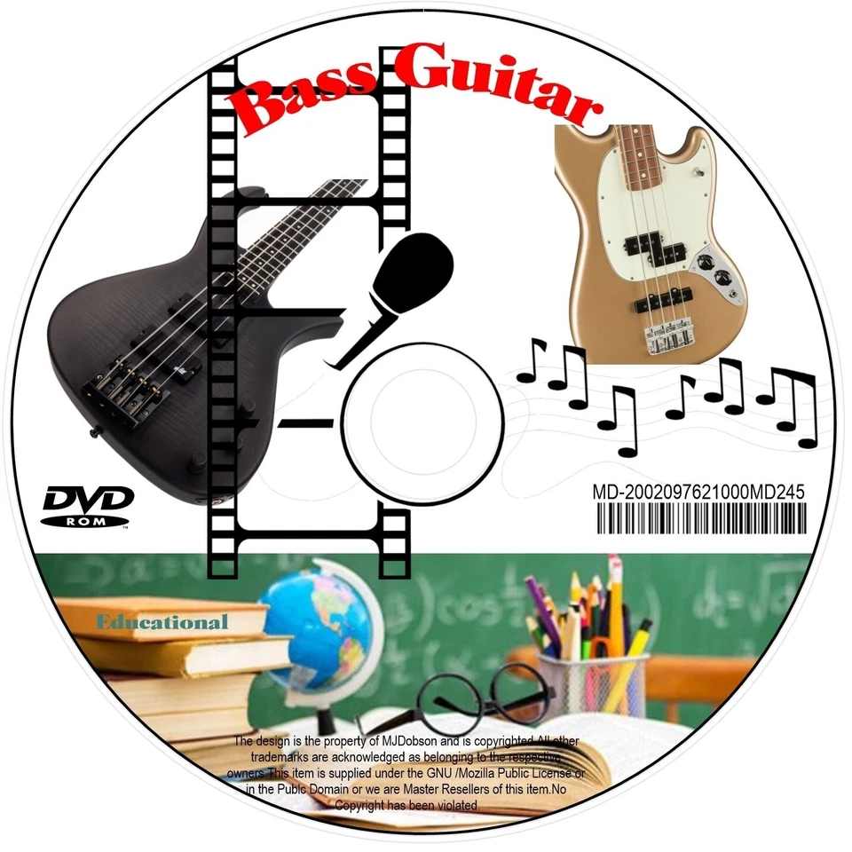 Lecciones de bajo para principiantes - Aprende a tocar DVD PC Video Curso en todo el mundo Foto 2 de 4