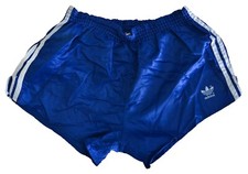 ADIDAS VINTAGE 1980`S BLUE FOOTBALL SHORTS JERSEY SIZE L ADULT WEST GERMANY