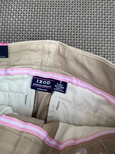 LOT OF 3 IZOD PLACE School Uniform Shorts Pants Navy blue Khaki NEW size 7 SLIM - Picture 11 of 18