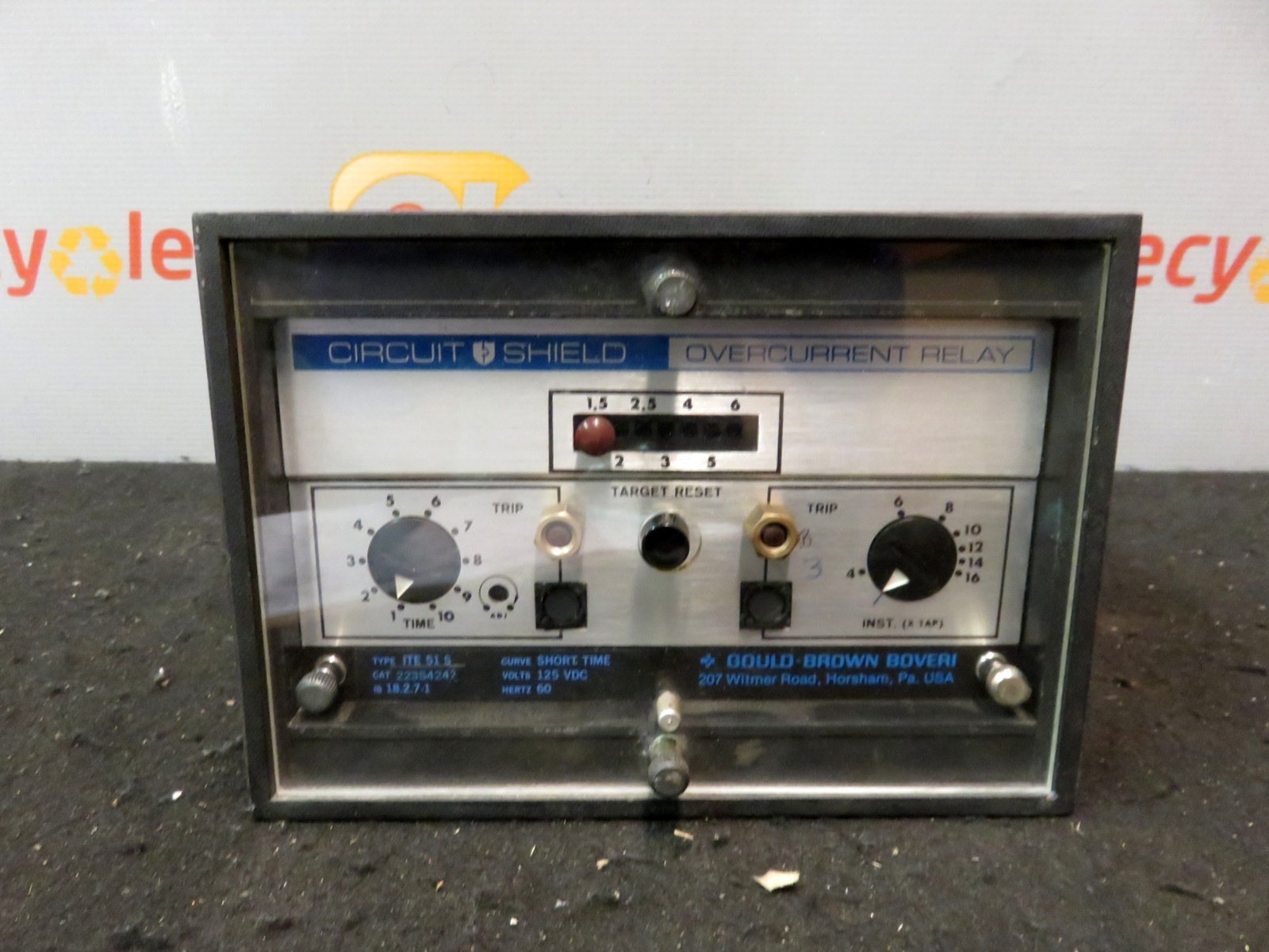ABB Gould Brown Boveri Circuit Shield Overcurrent Relay ITE 51 S ITE 51S