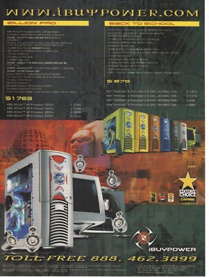 Vintage/Retro IBuyPower Gaming PC Multi-System Print Ad Promo 2003 (C)