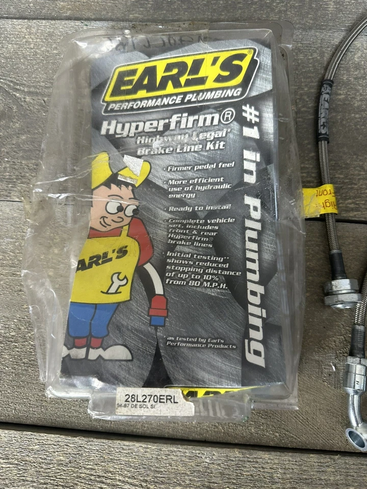 Líneas de freno de acero inoxidable Earl’s Hyperfirm 28L270ERL 94-97 Honda Del Sol Si VER DESC Foto 2 de 4