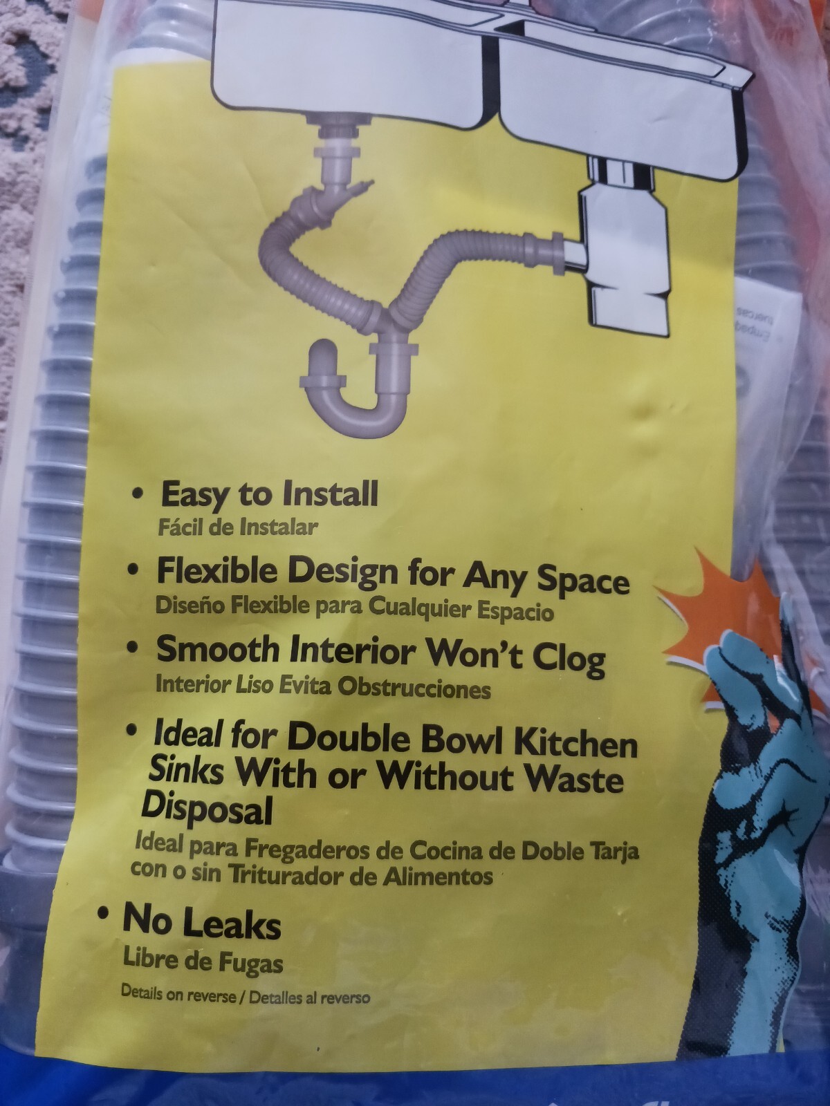 Drain Kit Snappy Trap Double Bowl Kitchen Sinks Plumbing Waste Disposer