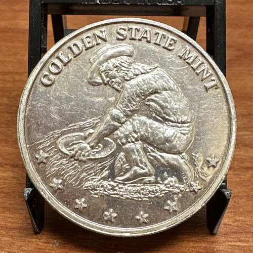 RARE Golden State Mint One Ounce Prospector Silver Bullion “Buffalo”