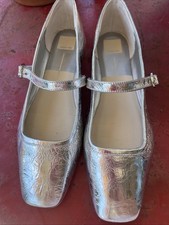 Dolce Vita Distressed Leather Silver Mary Jane And Size 12