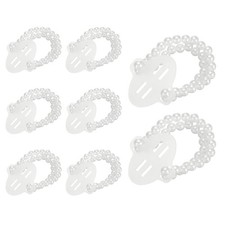8 Pcs Pearl Corsage Wristlet, Elastic Wrist Corsage Bracelets Bands, White