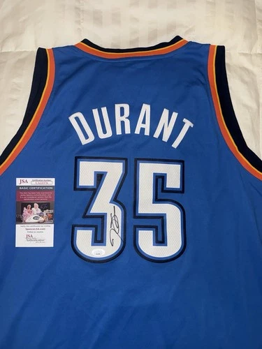 Kevin Durant Signed Oklahoma City Thunder NBA Jersey JSA COA XXL