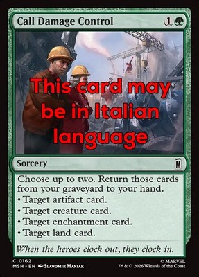 MTG 4x CALL DAMAGE CONTROL EXC - CALL LA DAMAGE CONTROL 162 - MSH - MAGIC