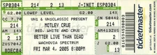 Vintage 2005 Motley Crue Full Complete Concert Ticket Stub Philadelphia PA