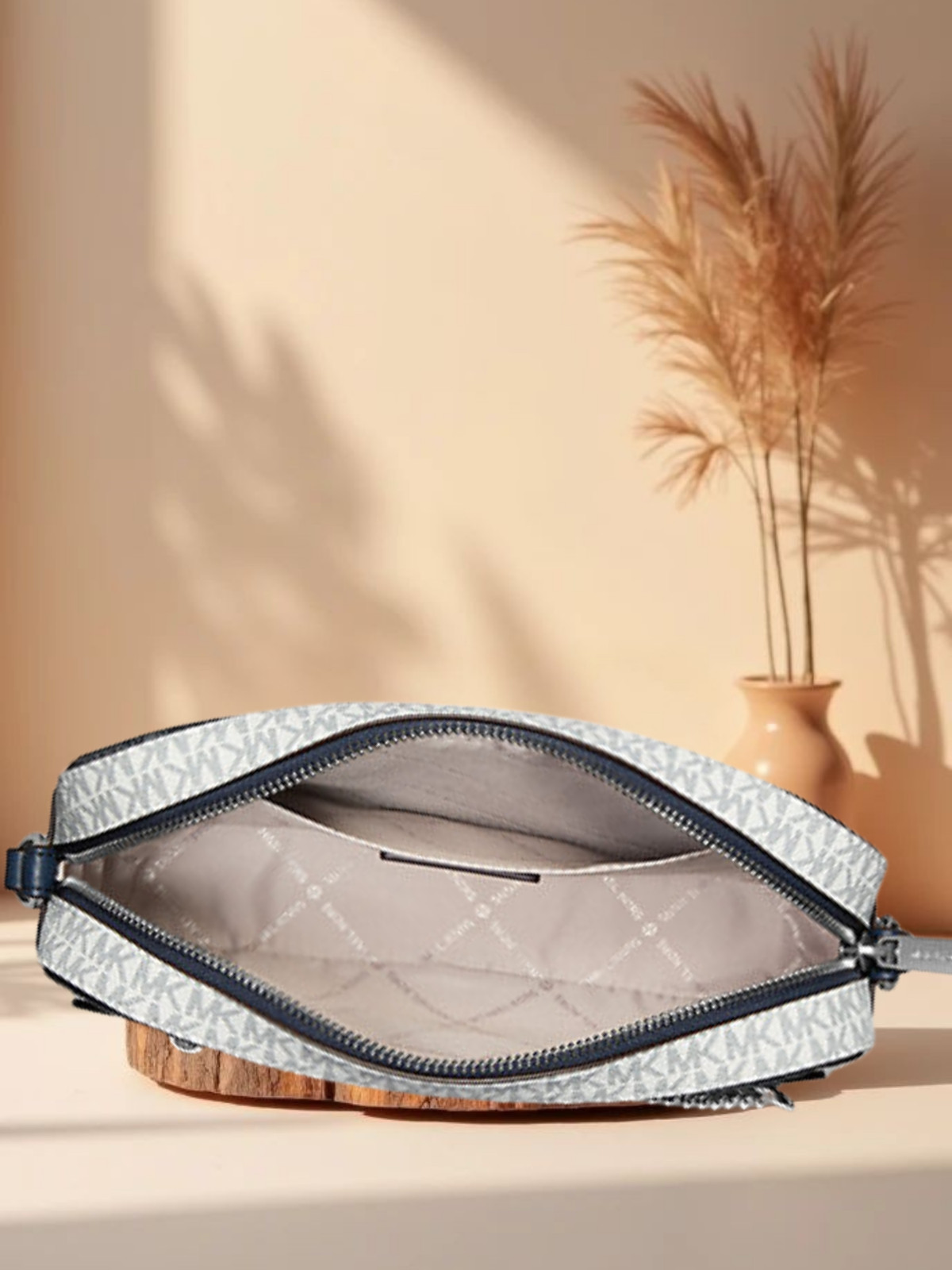 Michael Kors Jet Set Women Large MK Logo Chain Crossbody Zip Shoulder MK Bag