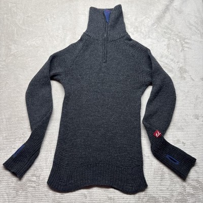 Ulvang Rev Sweater Wool Textured Zip Jumper Unisex XS Mens /Norway 100 % Wool