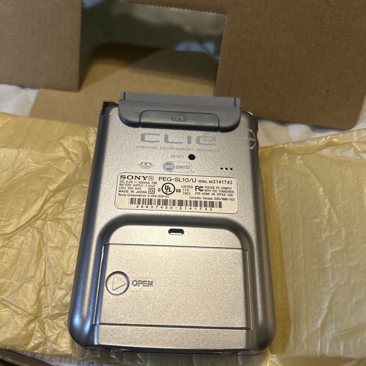 Sony Clie PEG-SL10 - Vintage Palm PDA - Argenté - Écran LCD N&B - Japon
