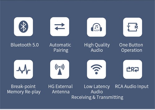 Bluetooth 5.1 Audio Transmitter&Receiver 2 in1 Adapter RCA/AUX - Afbeelding 9 van 22