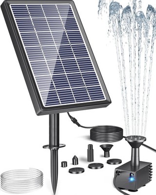 Biling Solar Water Fountain for Bird Bath, 3.5W Solar Water Pump Outdoor with 10