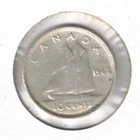 1947-Maple Leaf Canada Circulated KGVI & Schooner Silver 10 Cent Coin! #2