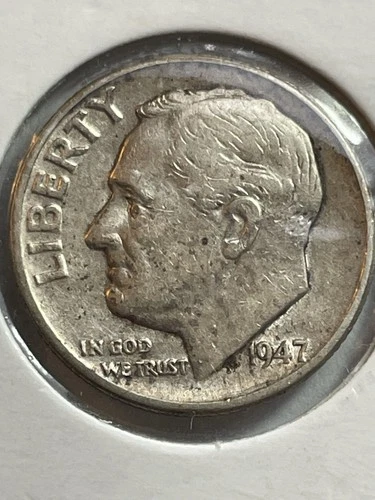 1947 Roosevelt Dime, Fine, 90% silver, --REEDERSONG