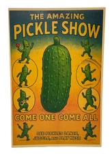 Circus Poster Vintage Style Carnival Posters Funny Art Pickles Freak Show Prints