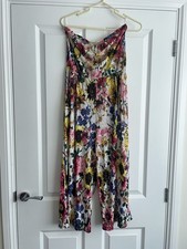 Next Strapless Jumpsuit Play Suit Size 12 Pleated Summer Holiday Beach Wear